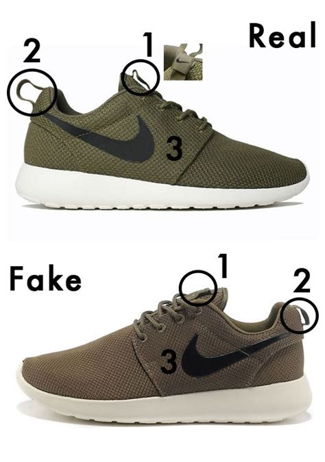 nike roshe run original vs fake|false nike shoe labels.